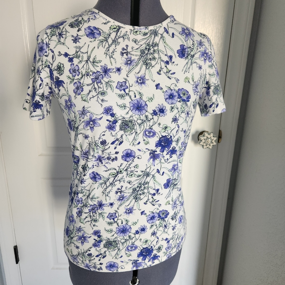 Talbott Blue Floral Tee